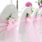 TINWARM 100PCS Nubans en Organza Housse de Chaise Nœuds Rubans Nœuds de Mariage Décoration de Ceremonie Fête Anniversaire 18 x 275cm (Rose Clair)