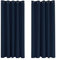 Deconovo Super Soft Eyelet Curtains Thermal Insulated Blackout Curtains for Bedroom 66 x 54 Inch Navy Blue 2 Panles