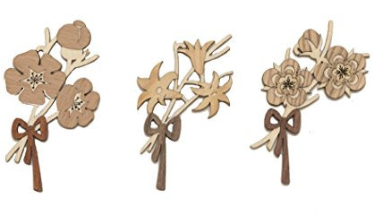 Kuhnert - Schmuckanhänger/Baumschmuck - Motiv: Blütenzweig mit Schleife im 6er Set - Made in Germany