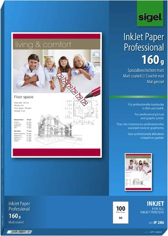 Fotopapier sigel InkJet-Papier spezialbeschichtet/IP286 A4 matt 160g Inhalt 100 Blatt