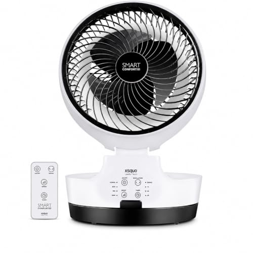 Petit Ventilateur Portable Silencieux pour Chambre Bureau Table de Nuit Mini Ventilateur Puissant Compact avec Telécommande Minuteur 7H Oscillation Automatique 3 Vitesses Maison - Smart Confort Power