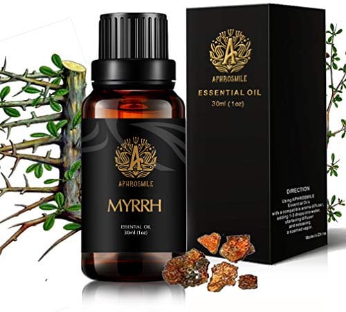 Aphrosmile Myrrhe Ätherisches Öl zum Diffusor, 30 ml | 30 ml Füllmenge, Myrrhe Duft, Für Diffusor, Luftbefeuchter, Massage, Raumduft, Hautpflege, Täglicher Gebrauch