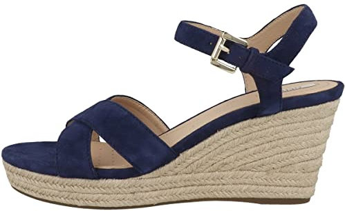 Geox D Soleil A, Sandali Donna, Blu (Blue), 37 EU
