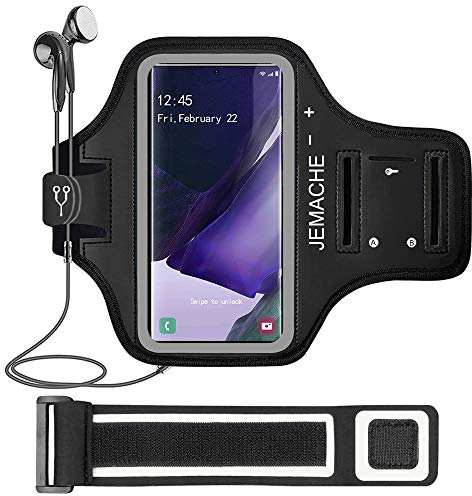 Note 20, 20 Ultra Armband, JEMACHE Gym Laufen Übung Workouts Arm Band Case für Samsung Galaxy Note 20, 20 Ultra mit Kartenhalter (Schwarz)