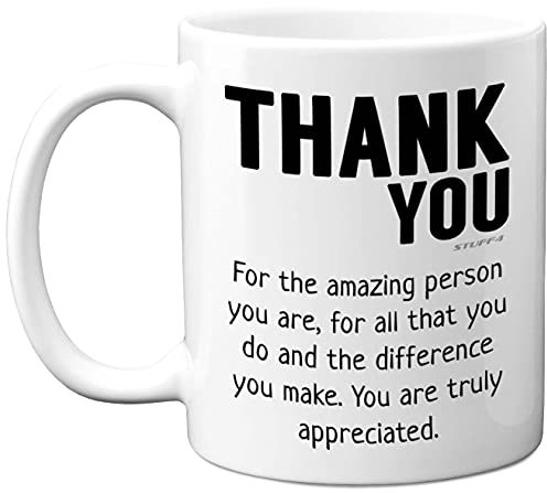 Stuff4 Thank You Mug - Gift for Best Friend, Leaving Gifts for Colleagues Boss Friends Men Women, Thank You Teacher Mug, 11oz Ceramic Dishwasher Safe, Leaving Men Women
