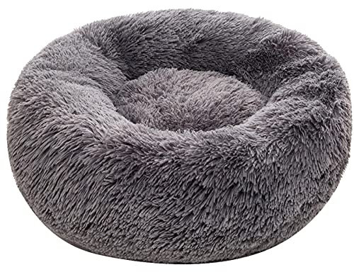 Super großes Hundebett rund waschbar Haustier Bett Winter Warm Schlafen Plüsch Hundezwinger Katzenmatte Welpenmatte Hund Katze Zubehör 4XLD Durchmesser 120cm dunkelgrau