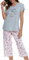 ENJOYNIGHT Pyjama d'été pour Femme - Ensemble de Pyjama à Manches Courtes avec Haut 3/4 de Long - Vêtements de Nuit Deux pièces - S-3XL, Tasse en Forme de cœur, L