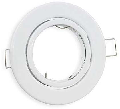 Einbaustrahler Rahmen weiß rund schwenkbar - Einbaurahmen für GU10 MR16 Leuchtmittel - Ø70mm Bohrloch Einbau-Spot Strahler Einbauleuchte