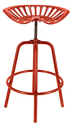 Rivanto® Traktorstuhl rot, bequemer Barhocker aus Eisen, verstellbare Höhe