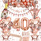 Rosegold Luftballons & Deko für 40. Geburtstag mit Happy Birthday Banner & Schärpe
