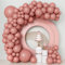Lot de 83 guirlandes de ballons rose poudré rétro en latex rose 1,2 cm, 30,5 cm, 45,7 cm, pour remise de diplôme, fête prénatale, mariage, anniversaire, décoration