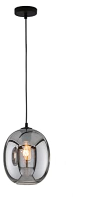 Fischer & Honsel | Pendelleuchte, Nayla | sandschwarz| Glas-rauchfarben| D: 21,00 cm | Ausl. Decke: 150,00 cm| 1x E27 max. 40,0 Watt| 60917, Größe
