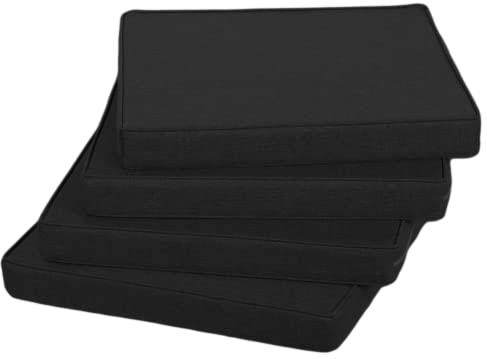 Gutekissen® Stuhlkissen Polsterauflage Auflage für Stühle/Bänke für Haus und Garten Sitzauflage Gartenkissen Sitzkissen viele Farben FK5 (50x50, Schwarz, 1)