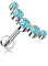 Treuheld® Labret Piercing mit runden Kristallen | Größe: 1.2mm x 6mm | Farbe: silber - Kristalle: blau