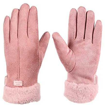BYNYXI Beheizbare USB Elektrische Handschuhe Damen - Touchscreen, Wasserdicht, Thermo, Wildleder, Wiederaufladbar für Wandern, Outdoor, Klettern