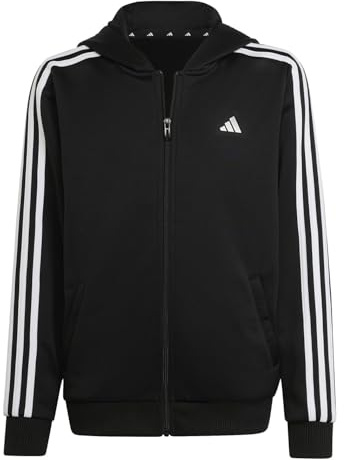 Adidas Jungen Train Essentials AEROREADY 3-Stripes Regular-Fit Full-Zip Hoodie, Black/White, 9-10 Years