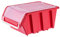 KADAX Caisse empilable avec couvercle, boîte de rangement en plastique PP, boîte de rangement dans différentes tailles et couleurs, boîtes de rangement avec rabat (rouge, 1 pièce - 230 x 160 mm)