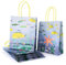 PARTY PARTY 8 schillernde Unterwasser Geschenktüten mit Henkel, glitzernde Fische, Geburtstag Ozean Geschenktasche, Kindergeburtstag Mitgebsel Tüte, kleine Papiertüte, Geschenke, 19 x 15 cm