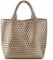 JINMANXUE Mode Gewebte Tasche Shopper Tasche Reise Handtaschen und Geldbörsen Frauen Tote Bag Große Kapazität Schulter Taschen, Gold, 16.1 W x 7.1 D x 11 H
