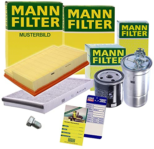 MANN-FILTER Inspektionspaket Filterset 1x Ölfilter, 1x Luftfilter, 1x Innenraumfilter, 1x Kraftstofffilter Kompatibel mit BMW 3er (E46), 3er Cabriolet (E46) Coupe (E46) Touring (E46)
