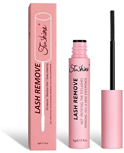 Fenshine Lash Remover, Cluster Lash Glue Remover, DIY Eyelash Extension Remover, Eyelash Glue Remover for False Eyelashes Self-Use Gentle Soothing Non-Irritating Eye Cleanser Oil (5g, Lash Remover)