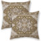 BETGINY Boho-Kissenbezüge, 45.7x45.7 cm, Beige-Braun, Ethno-Design, Outdoor, dekorative Wurfkissen für Couch, Teppichmuster, Dekor, Kissenbezug, 2 Stück, Auto, Safa