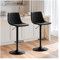 STOOLINK Tabouret de Bar Lot de 2 Chaise Bar avec Cuir Microfibre, Siège Bar Réglable pour Cuisine Tabourets Bar avec Repose-Pieds pour 150kg, Convient pour Salle à Manger, Bar-Noir