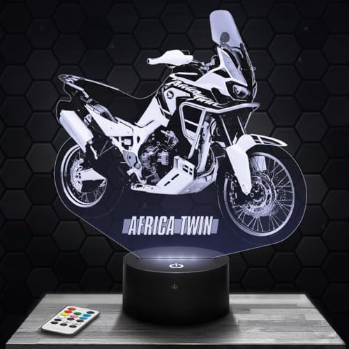 Nachttischlampe Motorrad Africa Twin H deko Biker. Geschenkidee Mann objekt Motorrad Africa Twin H Nachtlicht Erwachsene deko Zimmer. Weihnachten