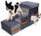 MASTERTOP Dog Steps for Bed, 3-in-1 Foldable Dog Stairs with Storage Box & Condo House, Non-Slip Pet Steps with Handle, Pet Stairs House for Dogs Cats Rabbits, Hold Up to 120 lbs - Grey