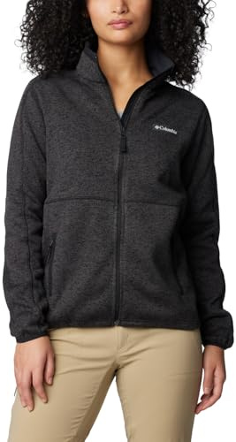 Columbia Womens Sweater Weather II Full Zip Fleece Jacket, Black Heather, Large