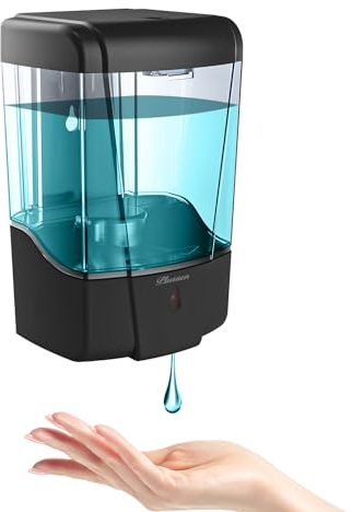 PLUSSEN Automatischer Seifenspender Wandbefestigung ohne Bohren, Geeignet für Bäder, Küchen, Gewerbliche Desinfektionsspender 600ML（schwarz ）
