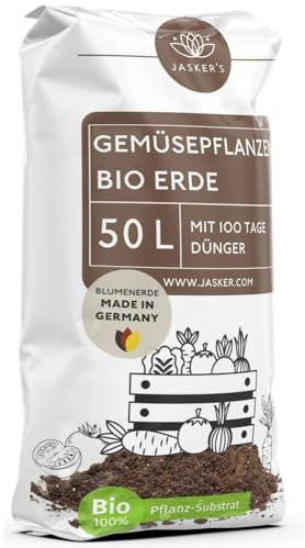 Bio Gemüseerde & Hochbeeterde für Gemüse 50 L - Bio Erde für Gemüsepflanzen mit 50% weniger Torf - Pflanzenerde mit organischem Dünger - Universalerde - Pflanzerde Gemüse