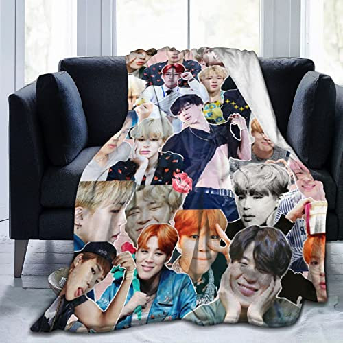 Jimin Decke aus weichem und bequemem Woll-Fleece, Überwurfdecken für Sofa, Büro, Auto, Camping, Yoga, Reisen, Heimdekoration, gemütlich, Plüsch, Stranddecke, Geschenk