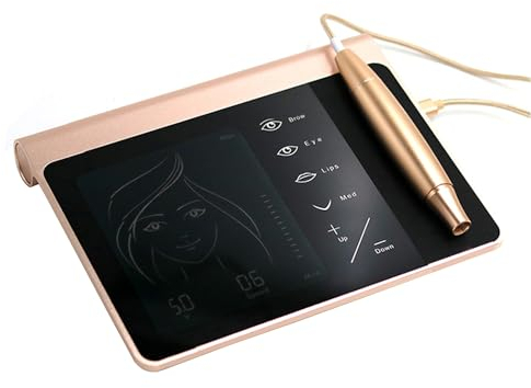 Poysuper Tattoo Permanent Makeup Maschine Gerät Pigmentiergerät With Battery Power Supply Nadeln Set DEC030 (Golden)