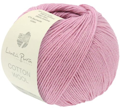 LANA GROSSA Cotton Wool | Klassisches Schurwollgarn mit Baumwolle | Handstrickgarn aus 53% Schurwolle (Merino extrafein) & 47% Baumwolle | 50g Wolle zum Stricken & Häkeln | 195m Garn FB 22