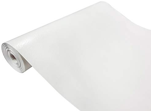 Klebefolie Möbel 45x100 cm | Möbelfolie selbstklebend in Lederoptik | Folie für Möbel zur einfachen Renovierung von Türen, Tischen und Regalen | Klebefolie dekorativ und abwaschbar | Leder Weiss