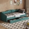 Schlafsofa 90x200cm,Sofa Bed,Bett,tagesbett ausziehbar,Einzel-Tagesbett mit Schubladen,großer Stauraum,Grün,Ohne Matratze