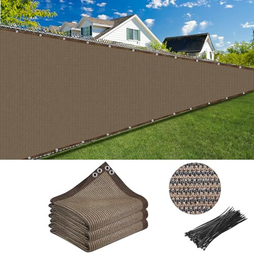 Privacy Fence Screen 2 x 15 m Garden Privacy Fence Panels Covering Chain Link Garden Fence Heavy Duty Garden Windscreen Fencing Mesh for Garden Pergola Patio Plants Chicken Coop Outdoor (Brown)