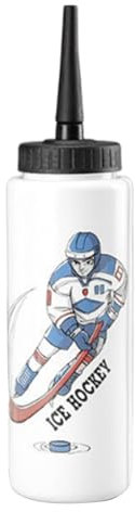 Botella de agua de boxeo | Botella de agua de hockey con pajita larga | Botella de agua con chorro de fútbol, botella de agua de hockey sobre hielo, botellas de agua de fútbol para senderismo, fitne