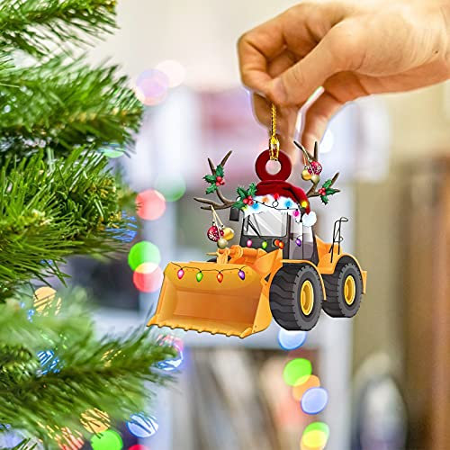 Weihnachtsdekoration, 1 Stück, Weihnachtsschmuck, hängende Dekoration, Geschenkprodukt, personalisierbar, Familie, Eisen, Feuerwehrauto, Bagger, Anhänger, Weihnachtsdekoration, Party-Ornamente
