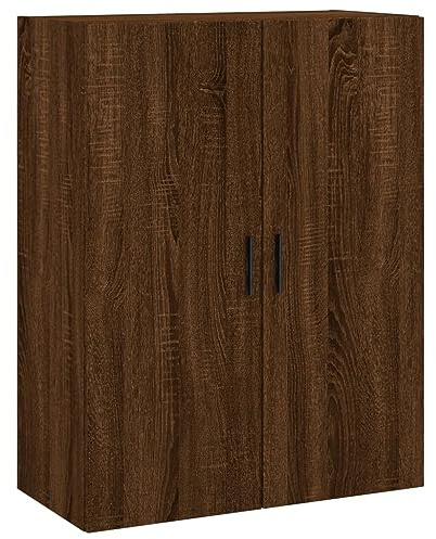 Annlera Hängeschrank Wandschrank aus Holzwerkstoff Küchenschrank Beistellschrank Lagerschrank Schwebeschrank Badschrank Eleganten Design Vielseitiger Organizer Braun Eichen-Optik 69,5x34x90 cm