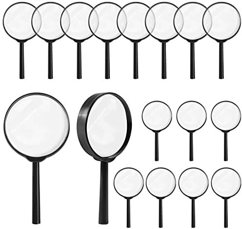 32 Stücke Kinder Lupe Lupen Kinder Lupenglas für Detektiv Kindergeburtstag Klassenlesung ChierLyn (Schwarze)