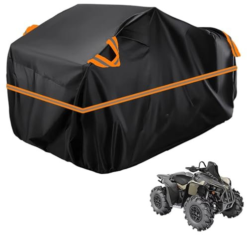210D Allwetter Quad Garage kompatibel mit can am Renegade X mr 570 2017-2023,Quad abdeckplane,Regen,Winddicht,Schnee staubdicht,abdeckplane Quad Aufbewahrungstasche (Black orange)