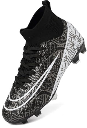 Kids Football Boots Boys Girls Football Cleats Astro Turf Running Shoes High Top Outdoor Soccer Shoes Athletics Sport Youth Baseball Cleats Professional Training Sneakers for Unisex