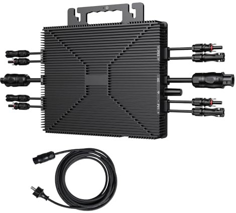 Wechselrichter 2000W, LIONSHEE Microwechselrichter mit 5M AC-Kabel, IP67 Wasserdicht Solar Wechselrichter mit WiFi, MPPT App Steuerung, für Balkonkraftwerk, Dächer, PV Wechselrichter
