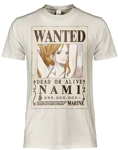 One Piece T Shirt Nami Wanted Poster. T-shirt officiel unisexe, maillot régulier en coton, adulte garçon
