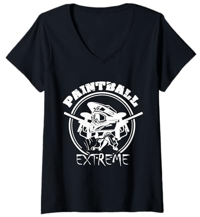 Womens Paintball Extreme paintball markers, helmet, gloves V-Neck T-Shirt