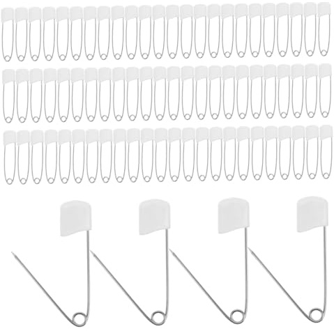 SEWACC 100pcs Heavy Duty Nappy Pins Safety Lock Fastening Pins for Skirts Blankets Decorative Craft Decorations