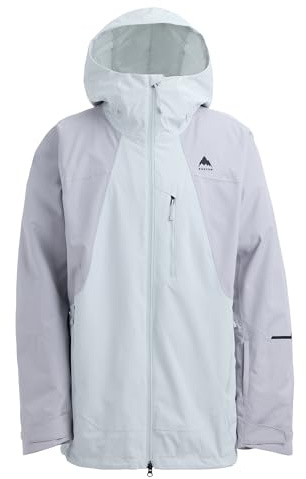 Burton Men’s Reserve 2-Layer Shell Jacket – Waterproof Winter Snowboard Jacket for Layering with Hood & Tech Pockets – Gray Cloud/Washed Lavender, Medium