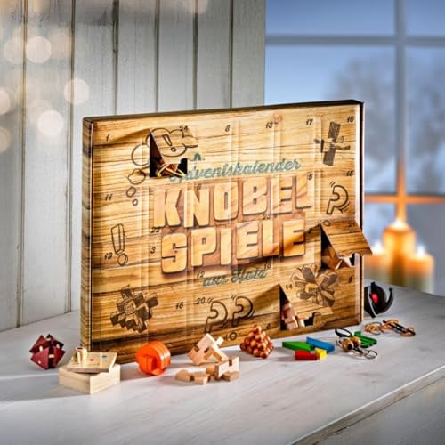 BRAST Adventskalender | 24 hochwertige Knobelspiele aus Holz | für die ganze Familie | Geschicklichkeits & Geduldsspiele | ideal für Tüftler und neugierige Köpfe